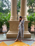 Amita in Chikankari Co-ord set in Polysilk for Women- Black With Golden